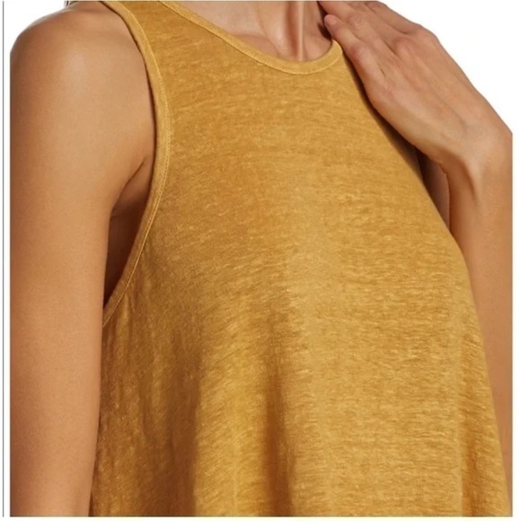 Frame Linen Swingy Tank Mustard Yellow Dijon - Picture 6 of 12